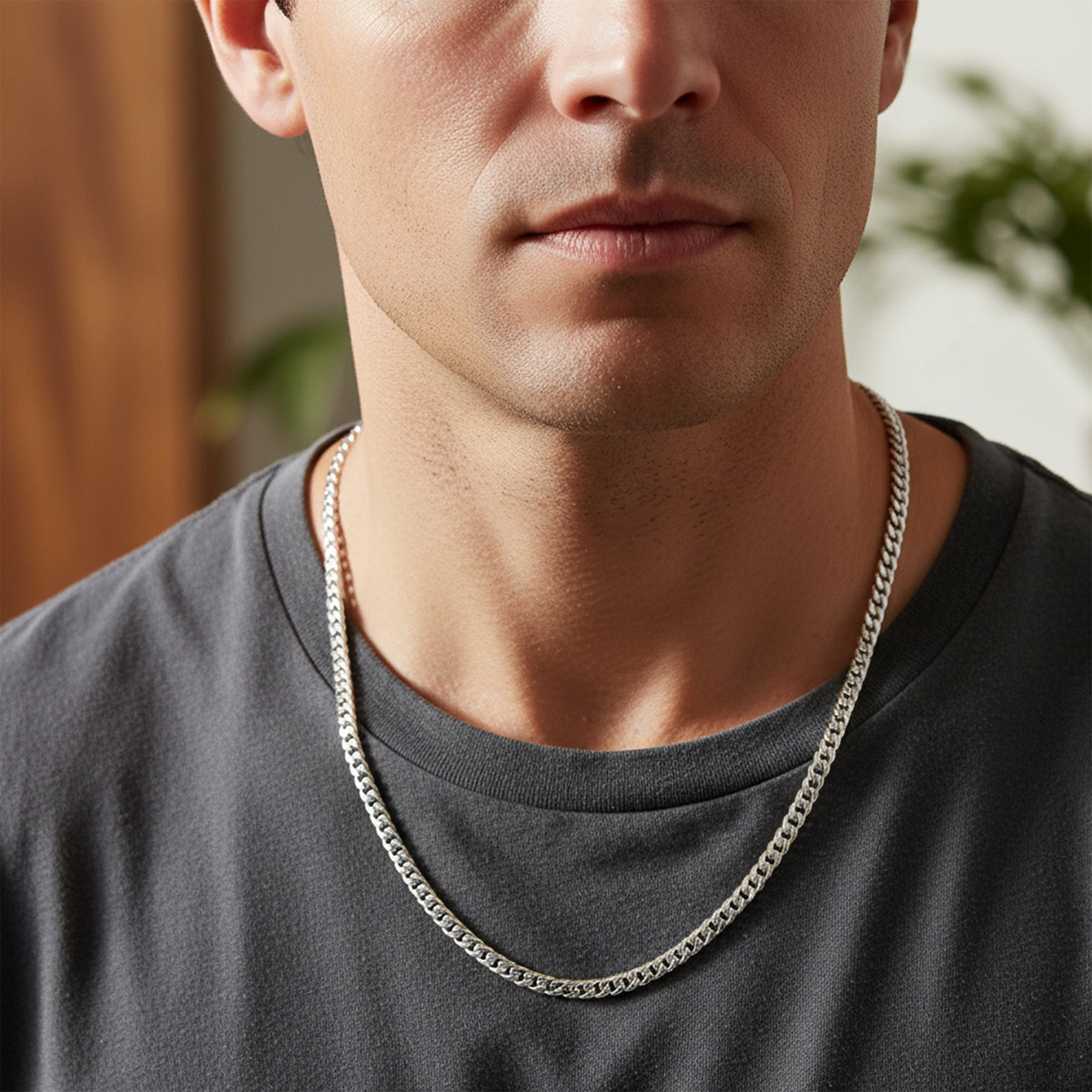 Solid Heavy .925 Sterling Silver 5MM Curb Miami Cuban Chain Link Necklace 24"
