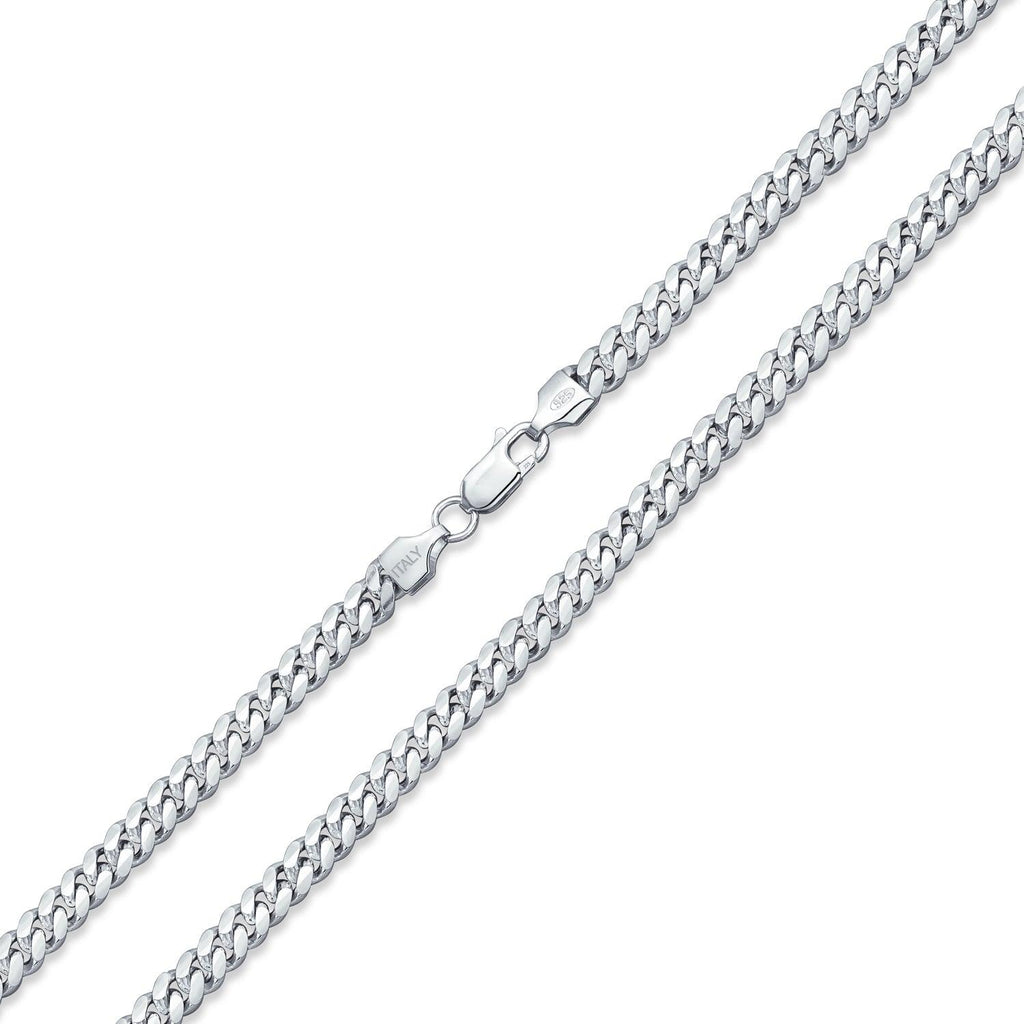 Solid Italy Miami Cuban Chain .925Sterling Silver Necklace 5MM 18