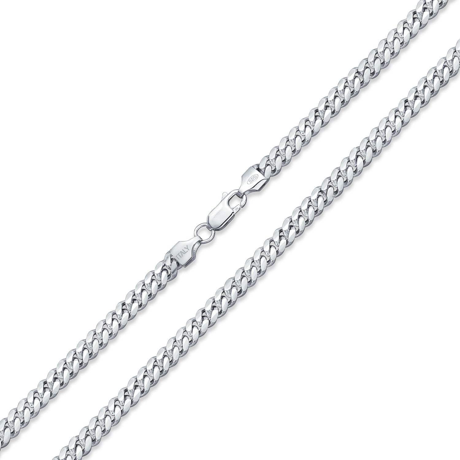 Solid Heavy .925 Sterling Silver 5MM Curb Miami Cuban Chain Link Necklace 24"