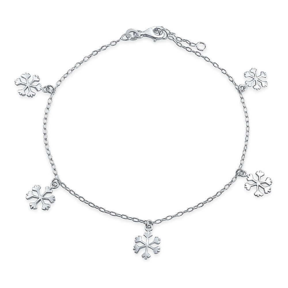 Holiday Party Snowflake Anklet Ankle Bracelet Sterling Silver 9 10 Inc Bling Jewelry