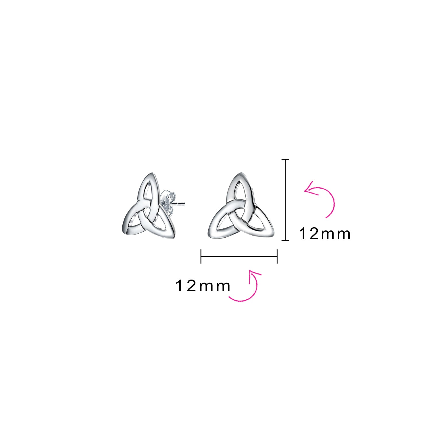 Set of 2 Small Celtic Irish Lover Infinity Knot Stud Earrings Oxidized Silver