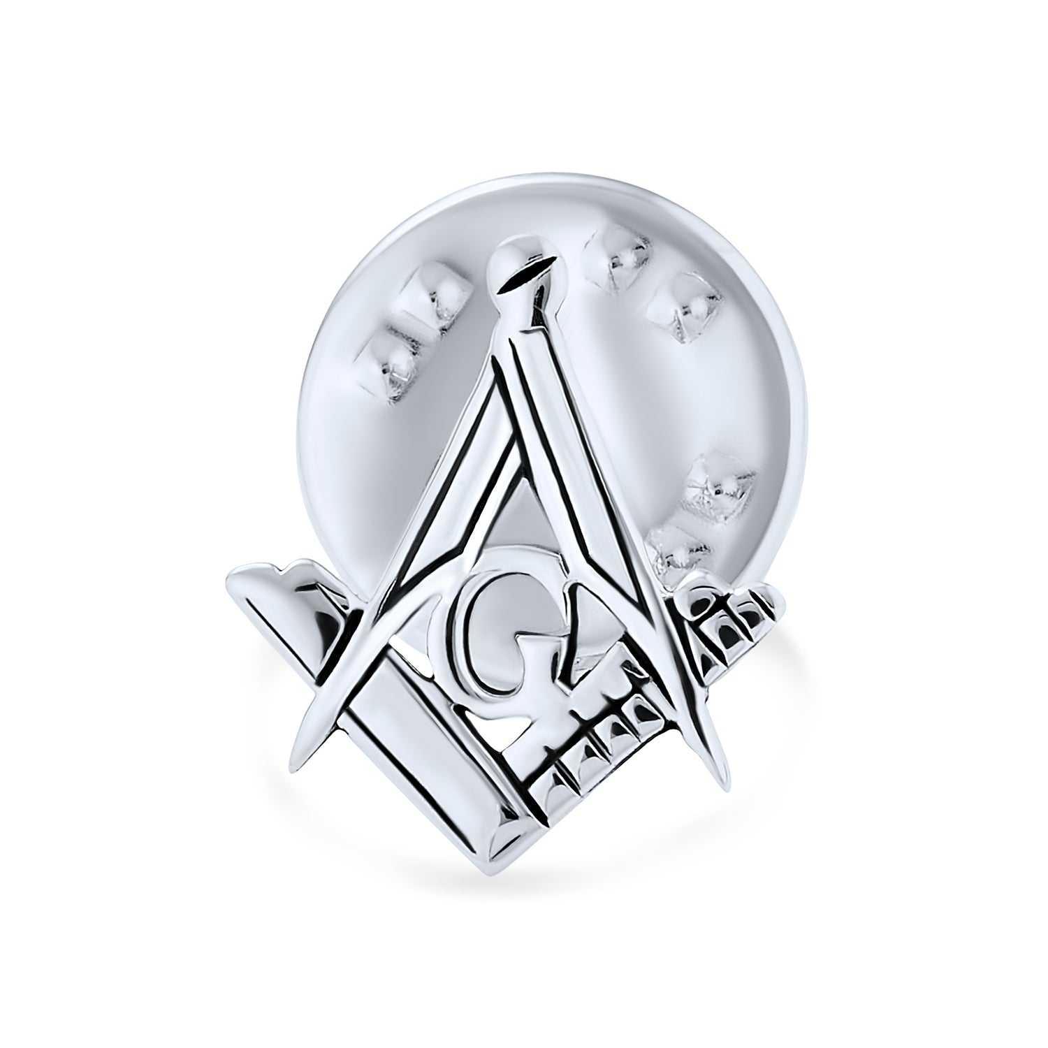 Freemasons Masonic Compass Brooche Pin Men Sterling Silver