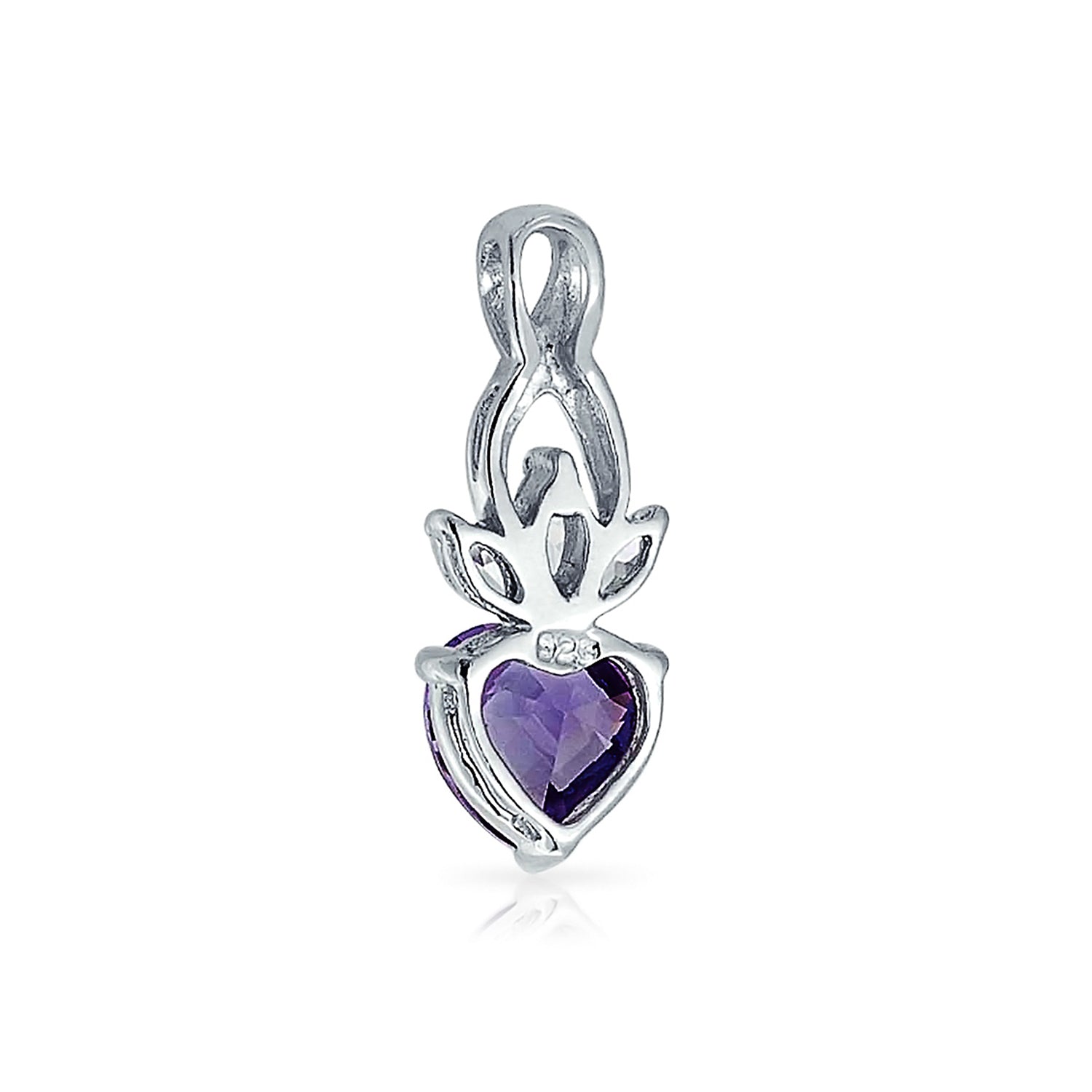 Mystic-topaz Style Blue Purple Rainbow Heart Shaped Cubic Zirconia Crown Infinity Pendant Necklace