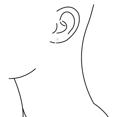 Set of 2 Tiny Music G Treble Clef Eight Note Stud Earrings Sterling Silver