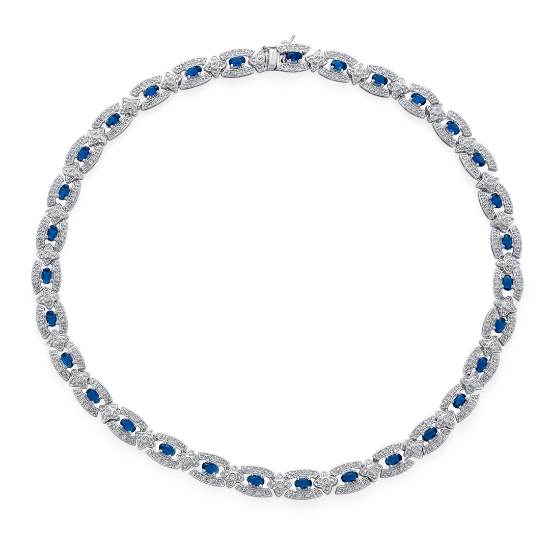 Cubic cheapest Zirconia statement necklace (sapphire)