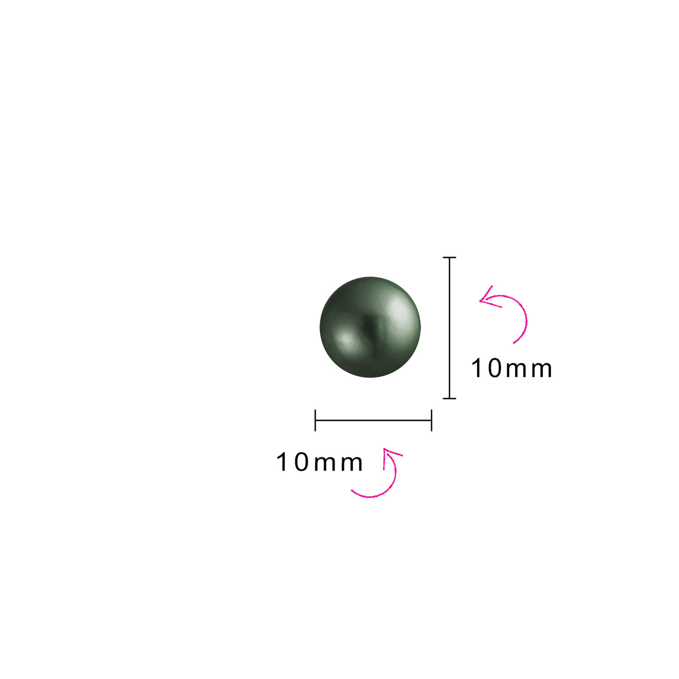 Classic Black Peacock Simulated Pearl Drop Ball Earrings  Sterling Silver