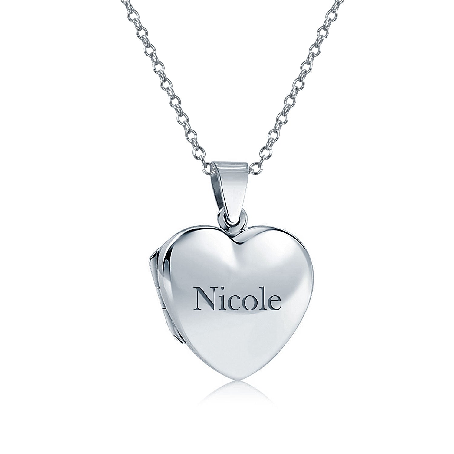 Simple Keepsake Puff Heart Shaped Photo Locket Necklace Pendant .925 Sterling Silver