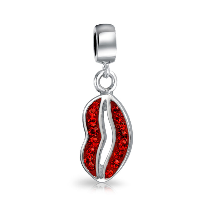 .925 Sterling Silver 2024 “RED Crystals” CHARM BEAD