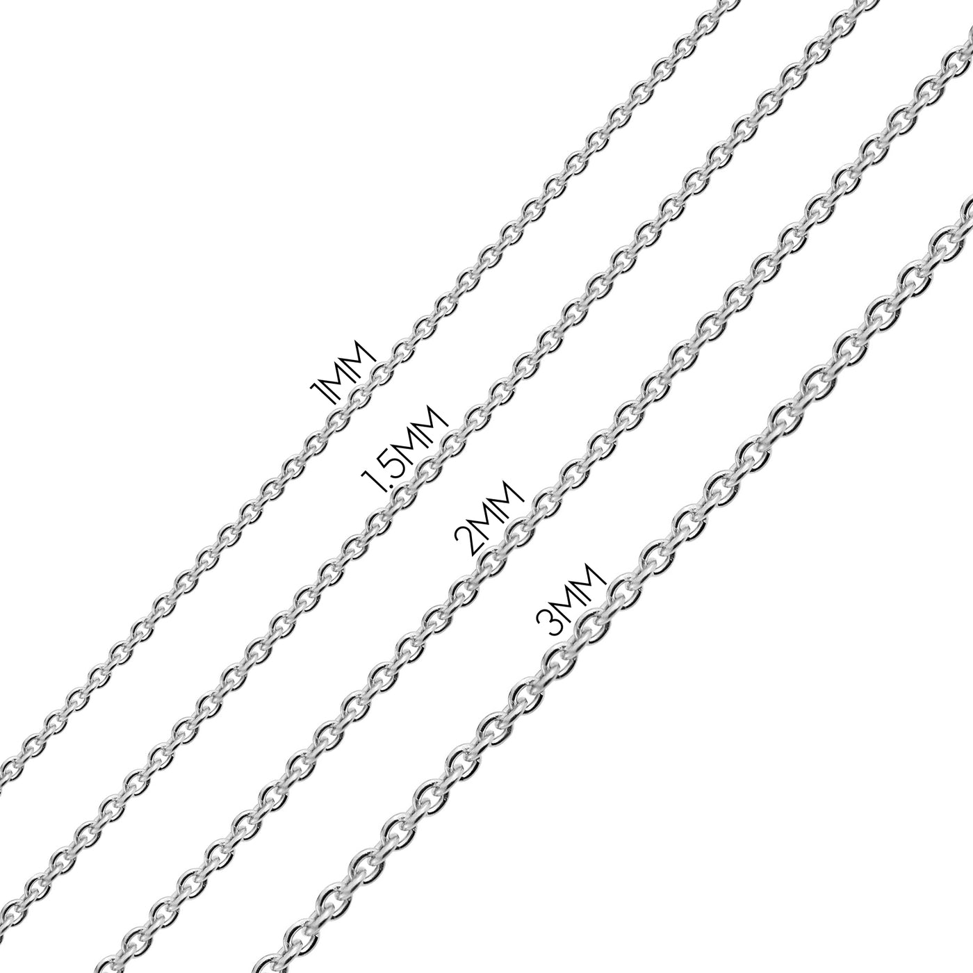 Men's Italian Sterling Silver 5MM Paper Clip Chain Necklace 20" Long Unisex