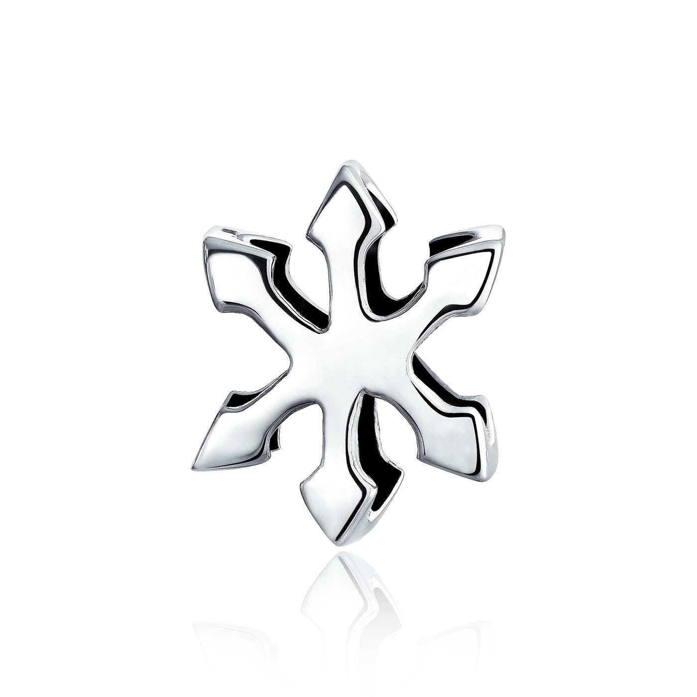 Frozen Snowflake Charm Bead Sterling Silver for European Bracelet Holiday Party