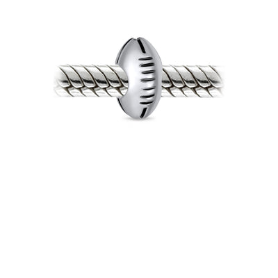 Set of 2 USA Rugby Sports & School Spirit Cheerleader Charm Bead Sterling Silver