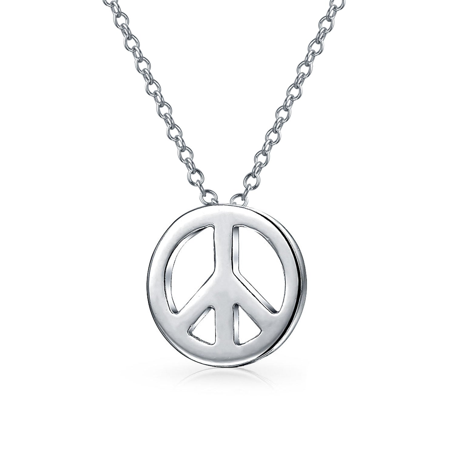 Tiny Peace Sign Pendant Stud Earrings Jewelry Set Gold Plated Sterling Silver