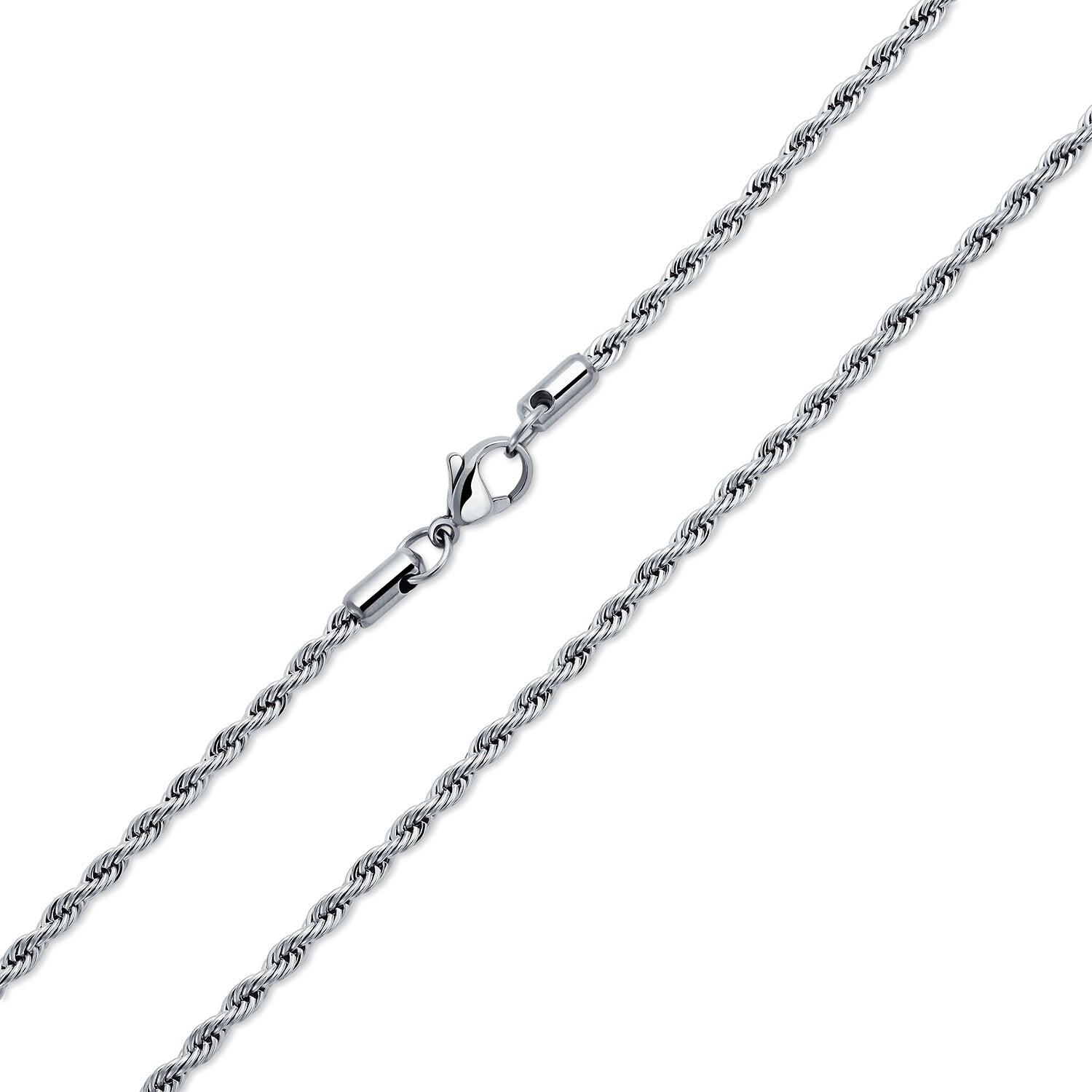 Set of 3 Classic Rope Chain Necklace Stainless 18 20 24 Inch