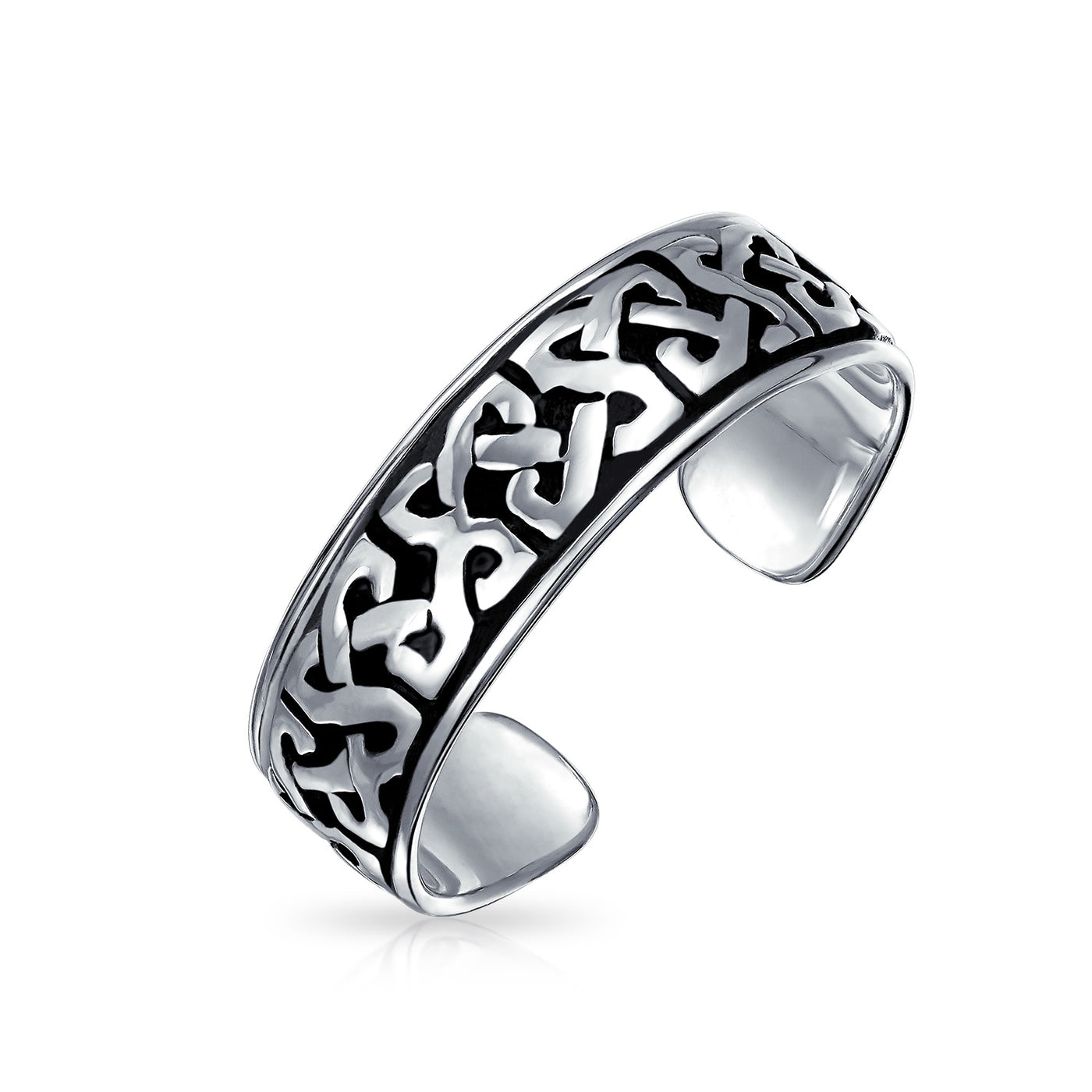 Set of 2 Celtic Trinity Knot Toe Ring Oxidized Sterling Silver Pinky Midi Design