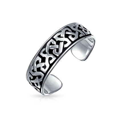 Set of 2 Celtic Trinity Knot Toe Ring Oxidized Sterling Silver Pinky Midi Design
