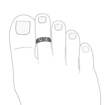 Set of 2 Celtic Trinity Knot Toe Ring Oxidized Sterling Silver Pinky Midi Design