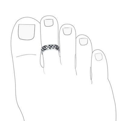 Set of 2 Celtic Trinity Knot Toe Ring Oxidized Sterling Silver Pinky Midi Design