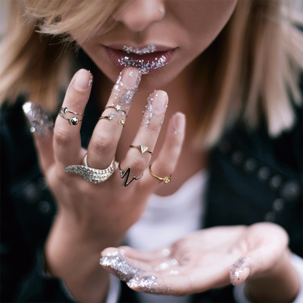 Celestial Sun Moon Star Knuckle Midi Ring Set 1MM .925 Sterling Silver Bling Jewelry