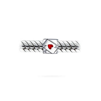Set of 2 Welcome to Las Vegas and Poker Ace of Hearts Charm Bead Sterling Silver