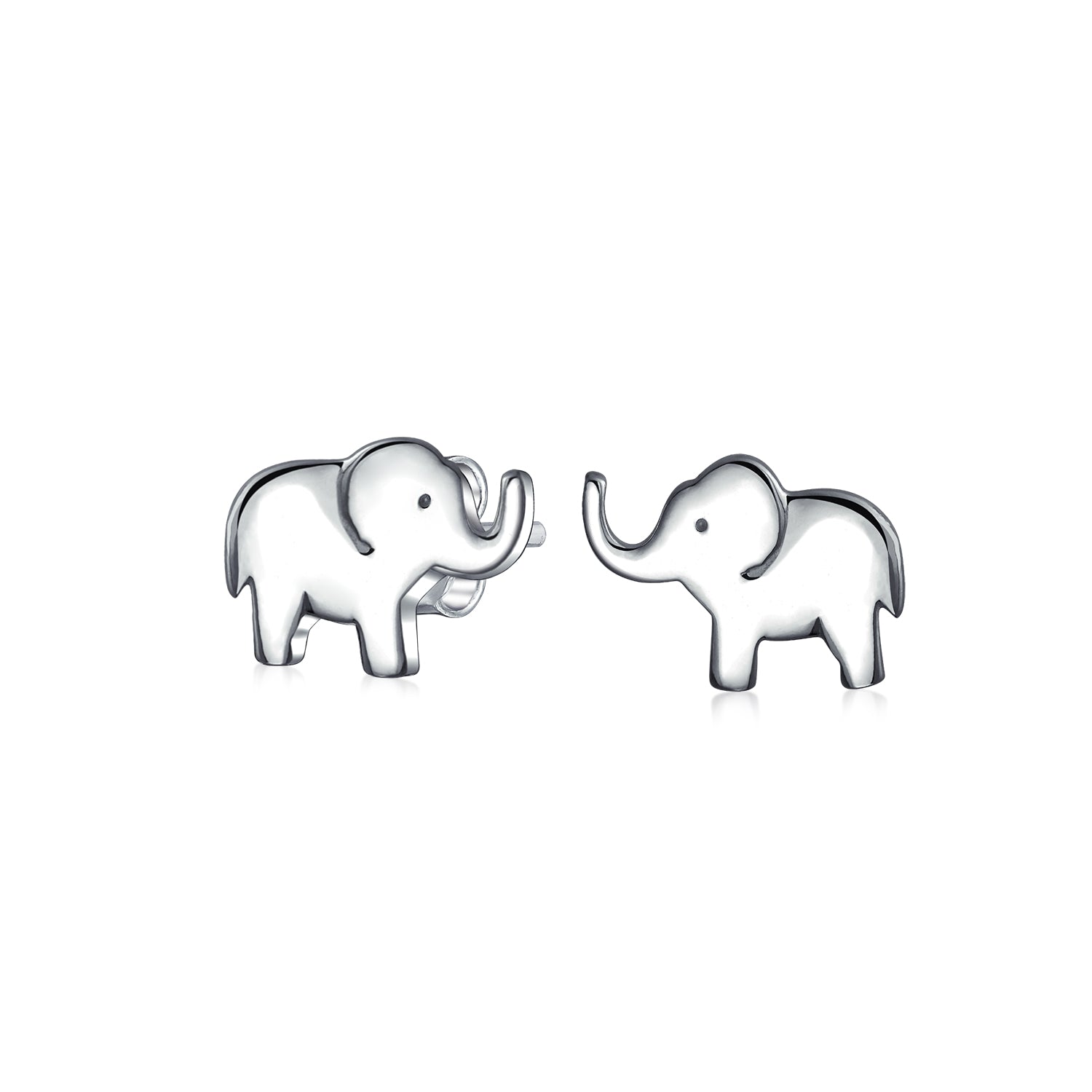 Wise Elephant Stud Earrings in Sterling Silver for Zoo Animal Lovers