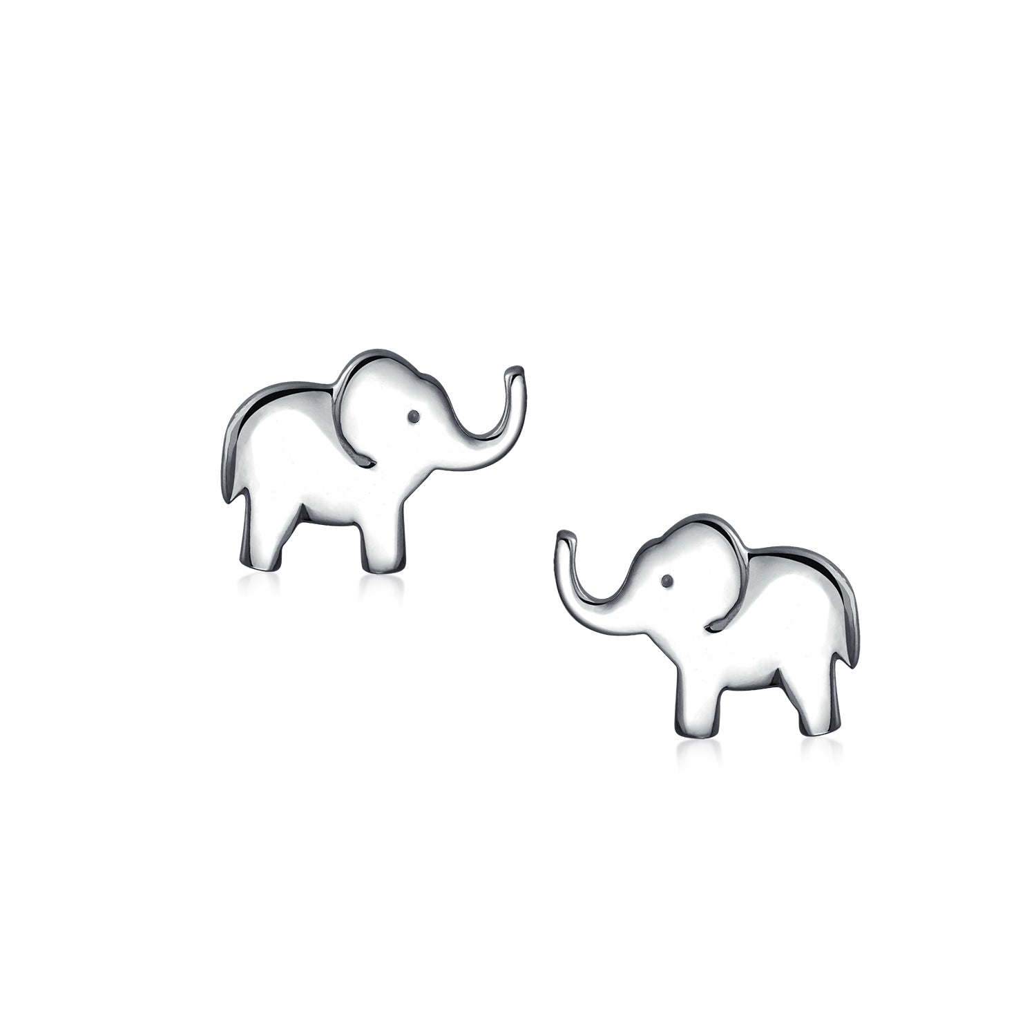 Wise Elephant Stud Earrings in Sterling Silver for Zoo Animal Lovers