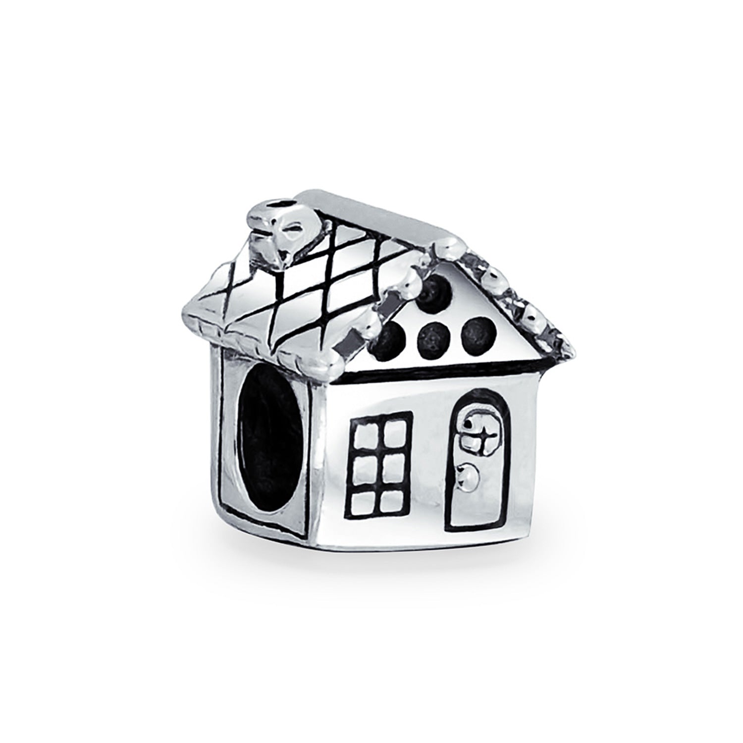 Sterling Silver Homeowner Family House & Family Brother Sister Friends Charm Bead for Bracelet (Set)