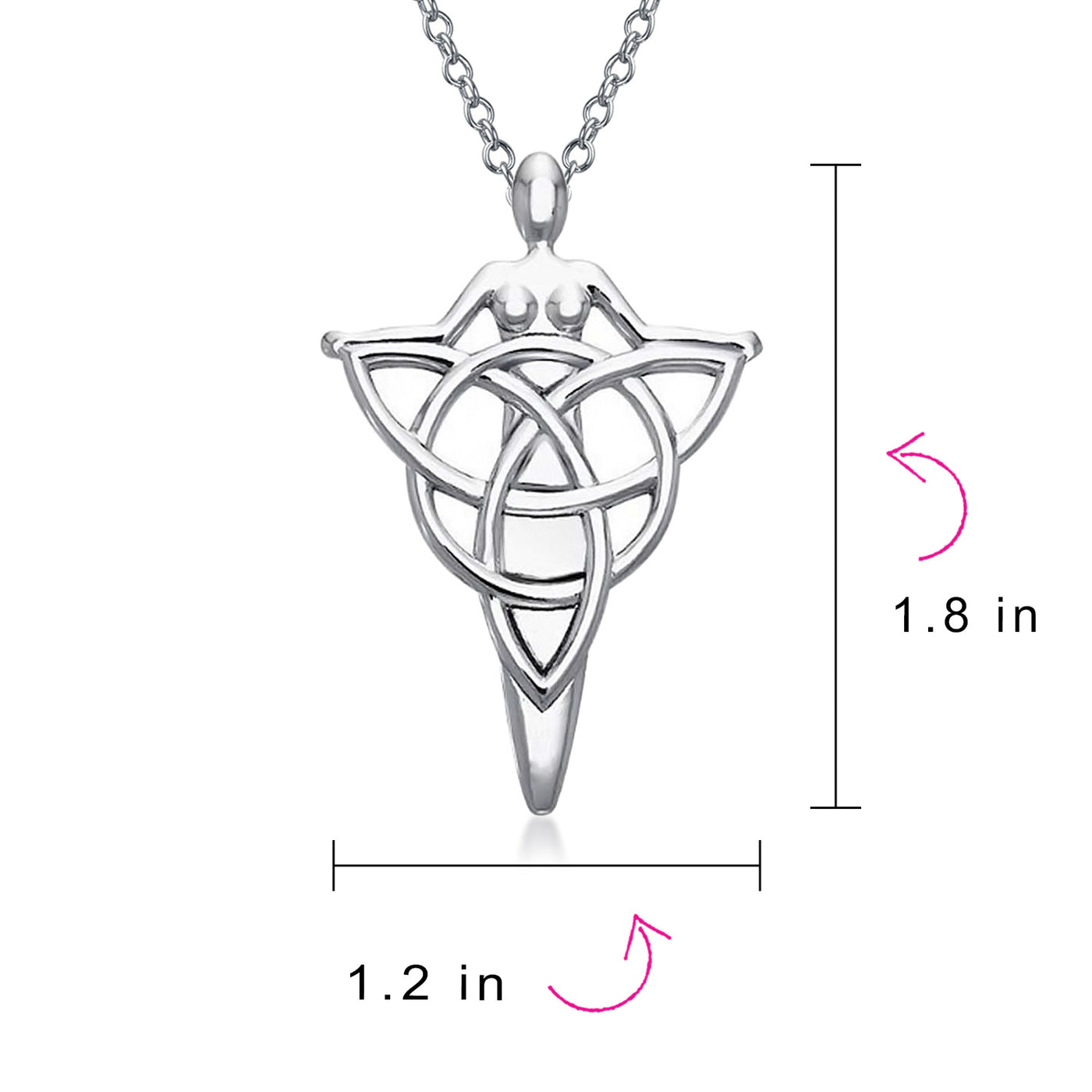 Irish Triquetra Celtic Danu Goddess Tree Protector Pendant Necklace Sterling Silver