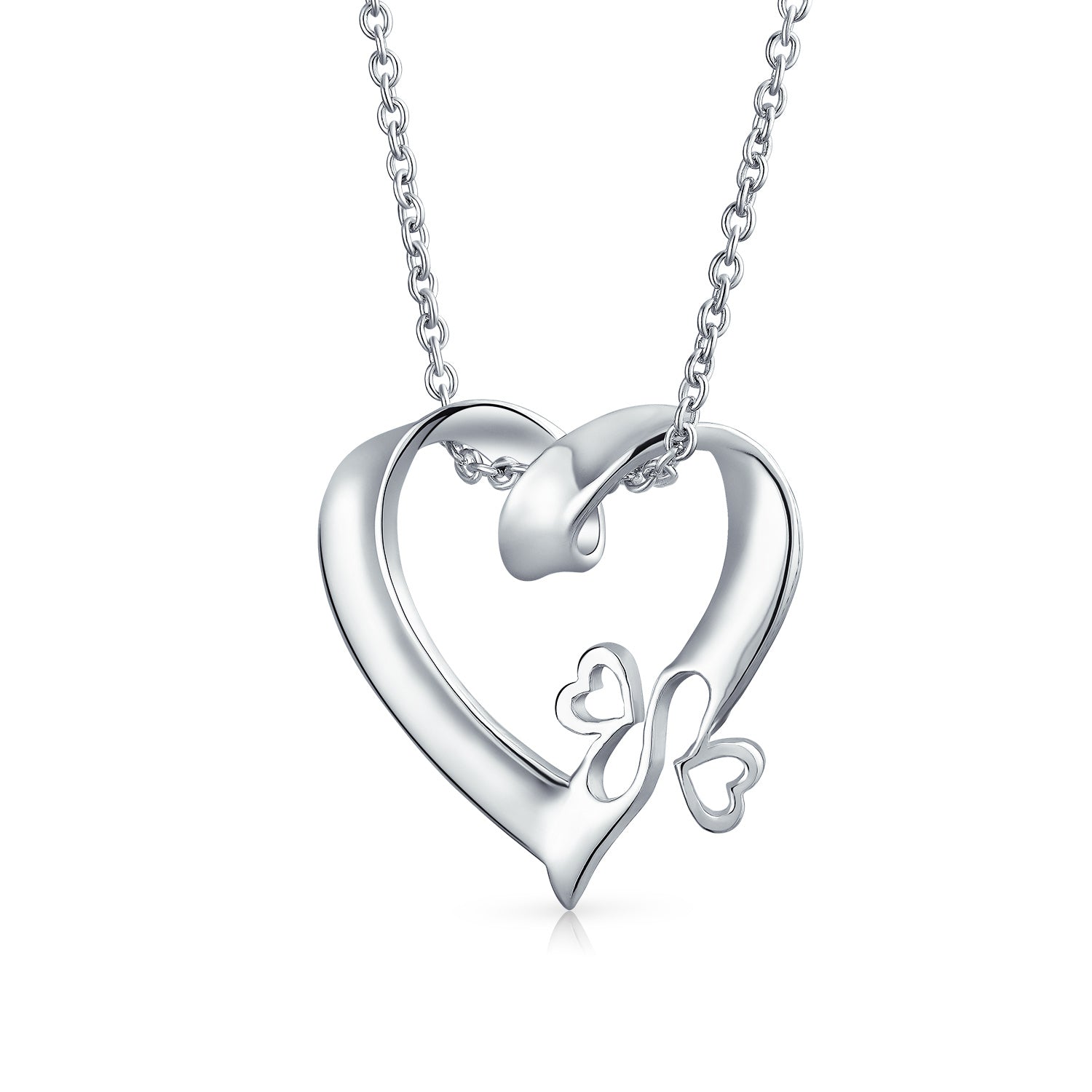 Ayllu Heart Infinity Clover Pendant Necklace Love and Luck