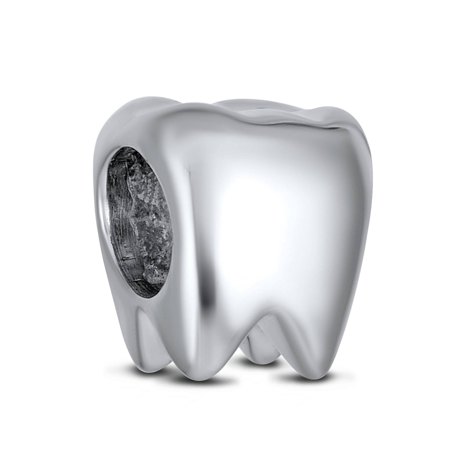 .925 Sterling Silver Dentist Smiling Tooth Fairy Charm Bead Oxidized for Bracelet