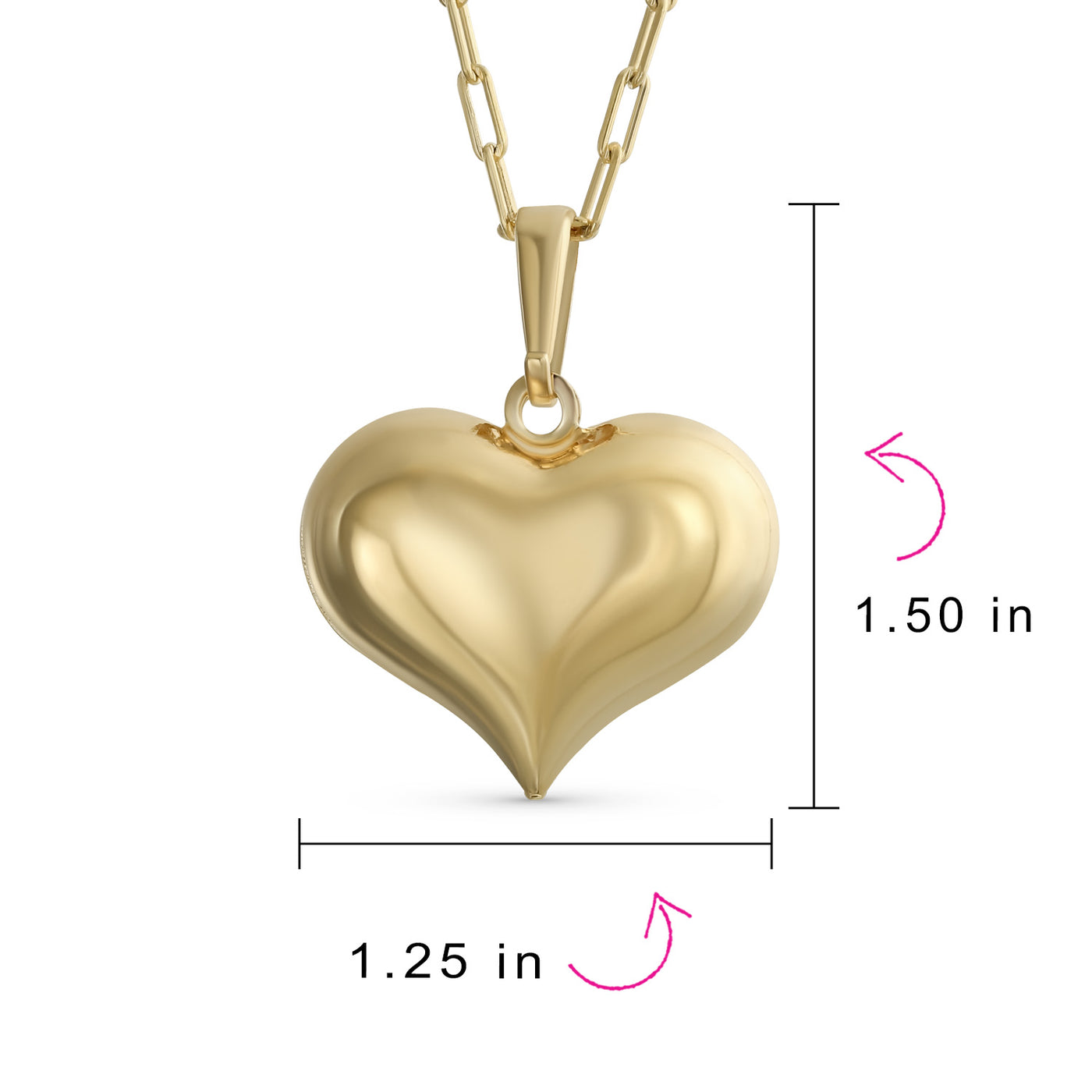 Message Simple ABC Heart Shape Initial Pendant Necklace 18K Gold Plated A-Z Letters