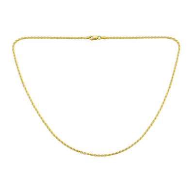Unisex Solid Strong Real Yellow 14K Gold Twist Cable Rope Chain Necklace 2MM