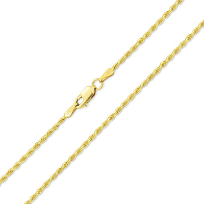 Unisex 10K Gold Twist Cable Rope Chain Necklace Nickel-Free 3MM Multiple Lengths