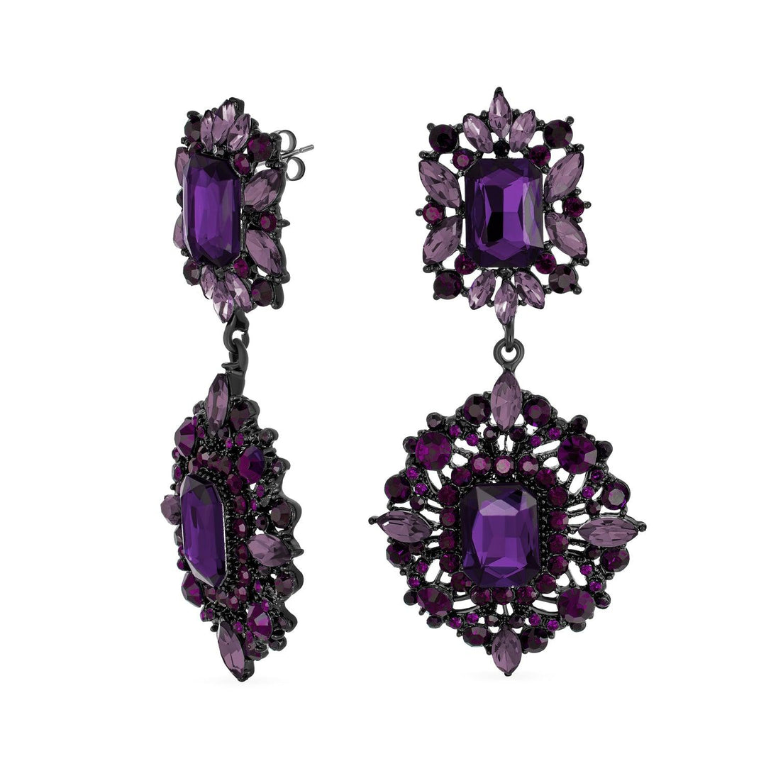BIG Statement Crystal Art Deco Vintage Style Chandelier Earrings Bling Jewelry